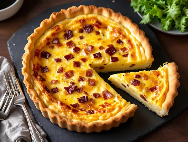 Quiche Lorraine cu bacon și gruyère