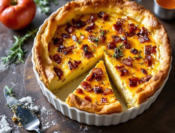 Quiche Lorraine cu Bacon și Gruyère