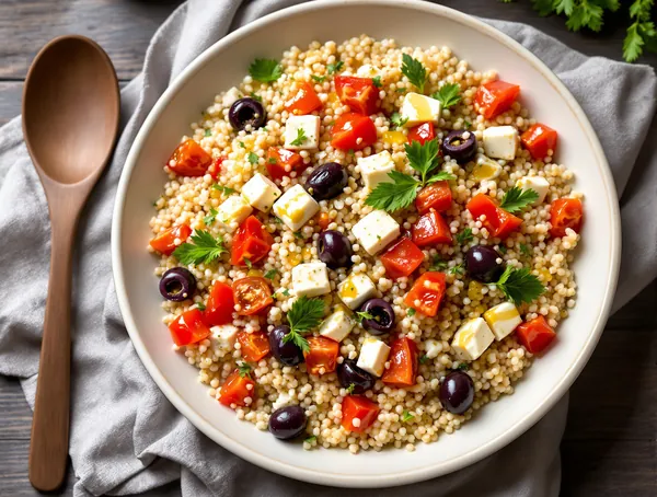 Quinoa cu brânză feta și măsline