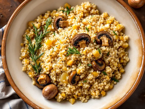 Quinoa cu ciuperci și cimbru