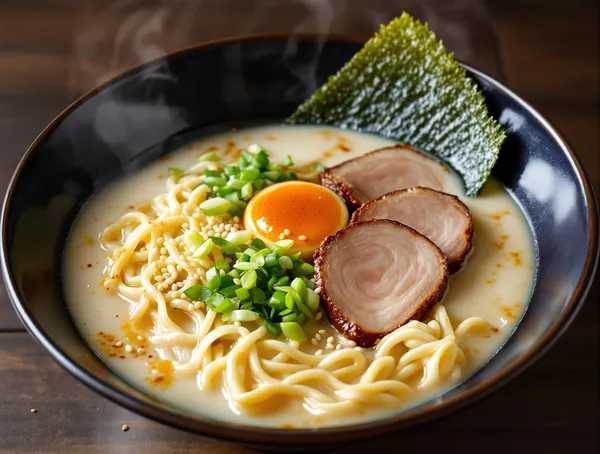 Ramen japonez cu chashu și ou marinat