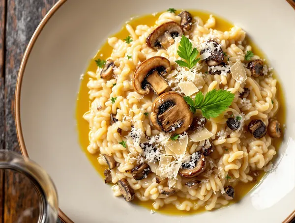 Risotto ai funghi porcini cu parmezan
