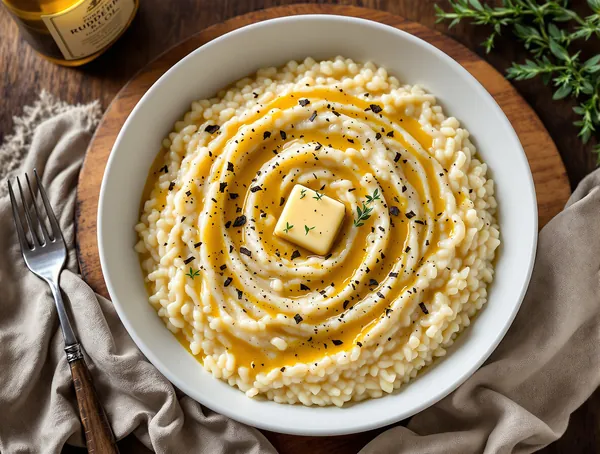 Risotto de trufe cu parmezan și ulei de trufe