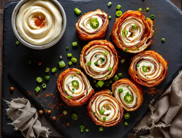 Roladă de bacon cu jalapeño și cream cheese