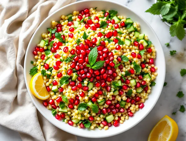 Salată de cuscus cu rodie și mentă