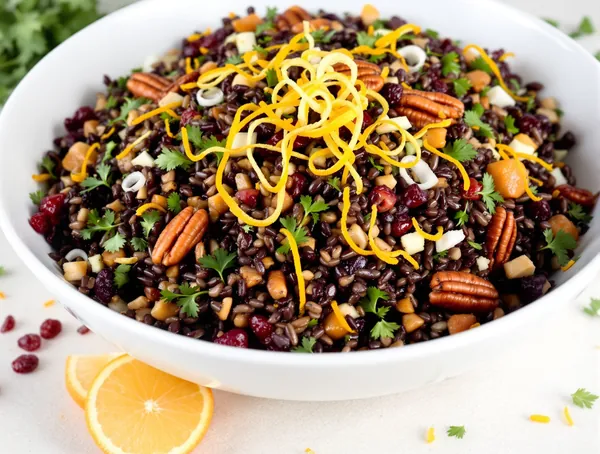 Salată de orez sălbatic cu merișoare și pecan
