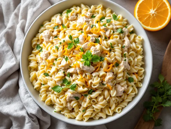 Salată de pastă de pui cu tarhon și citrice