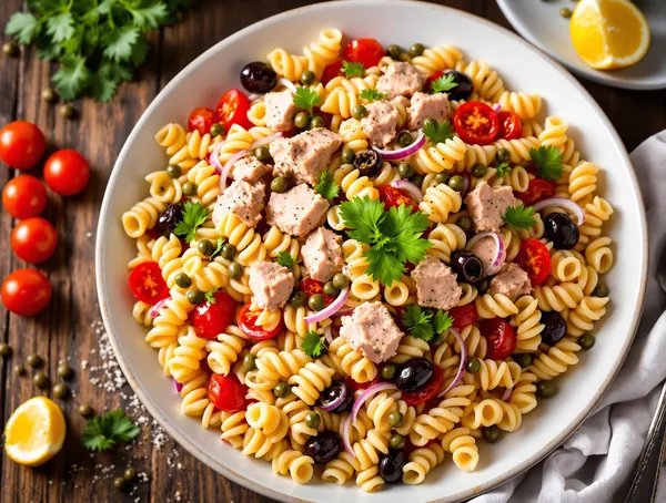 Salată de paste cu ton și capere