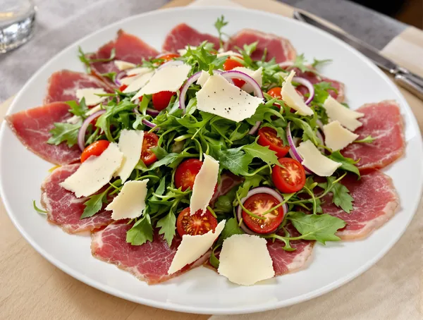 Salată de piept de vită cu rucola și parmezan