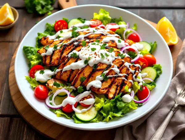 Salată de pui tandoori cu iaurt și castraveți