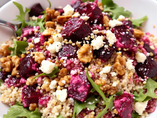 Salată de quinoa cu sfeclă și nuci