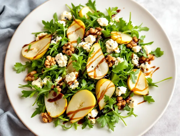 Salată de rucola cu pere și gorgonzola