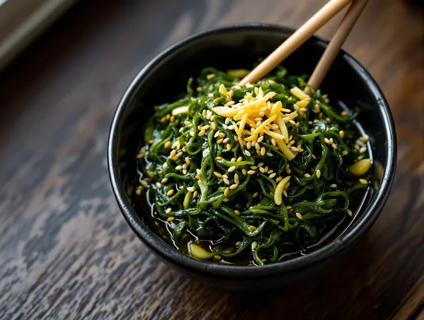 Salată japoneză de alge wakame cu susan