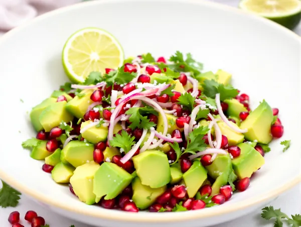 Salată mexicană de avocado cu rodie și jalapeño