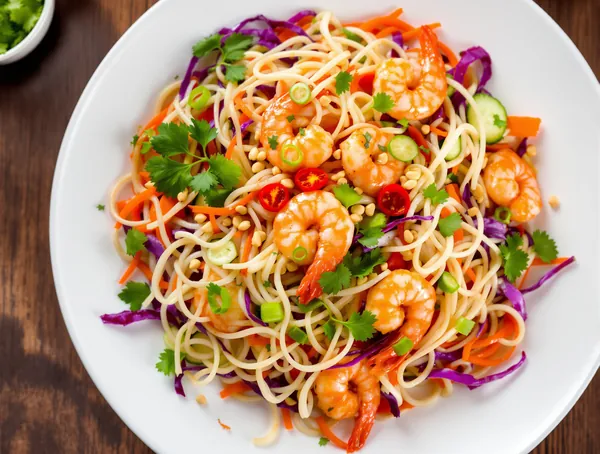 Salată Thai cu Tăiței de Sticlă și Creveți
