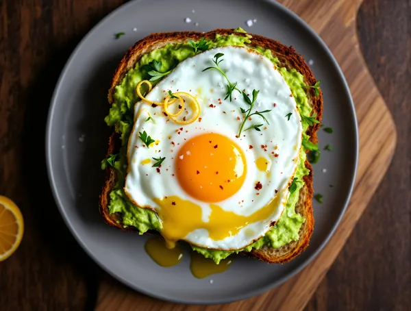 Sandwich cu avocado și ou ochi