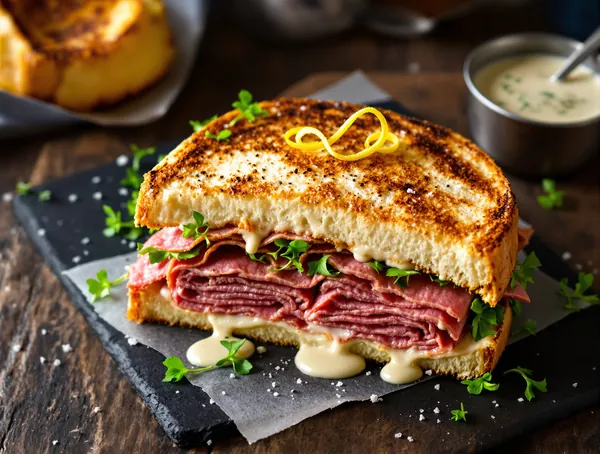 Sandwich cu roastbeef și sos de hrean