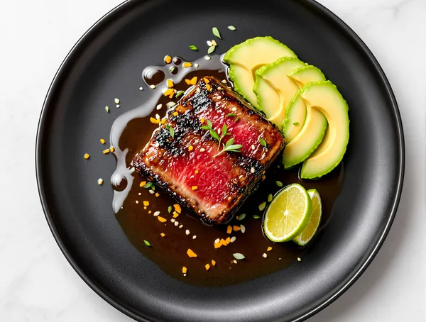 Seared Tuna cu Sos Ponzu și Avocado
