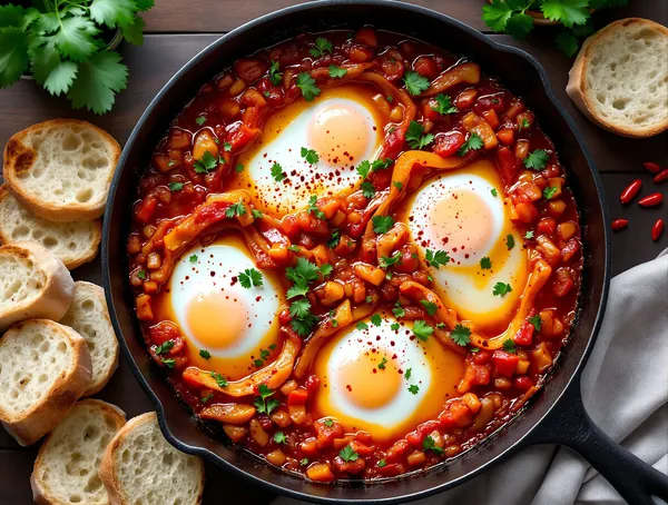 Shakshuka cu roșii și ardei capia