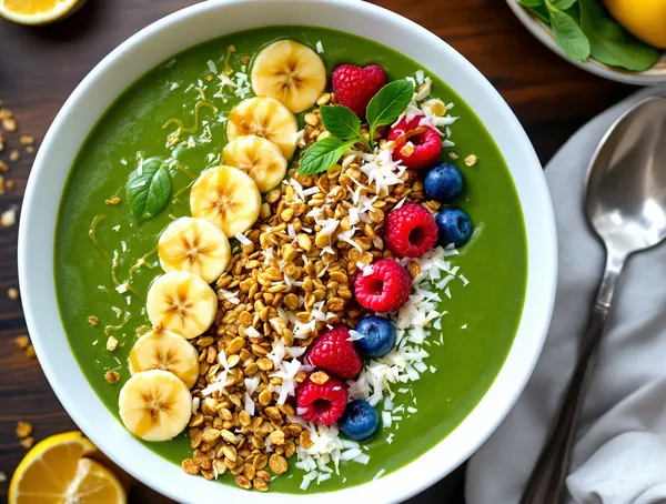 Smoothie Bowl cu Spanac și Banane Înghețate