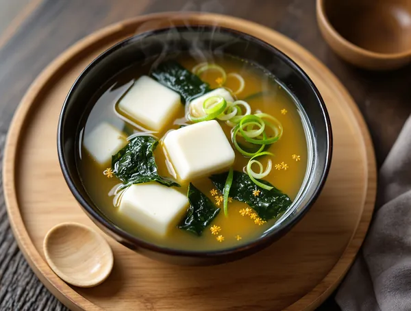 Supă miso cu tofu și alge wakame