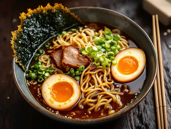 Supa ramen cu carne de porc și ou ramen