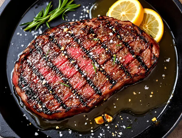 T-bone steak cu rozmarin și lămâie