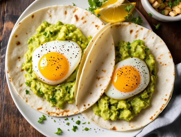 Tacos cu avocado și ou ochi