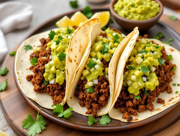 Tacos cu carne tocată și guacamole