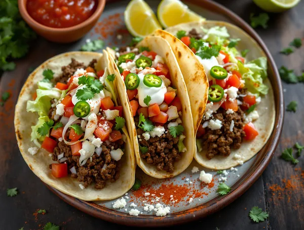 Tacos cu carne tocată și salsa