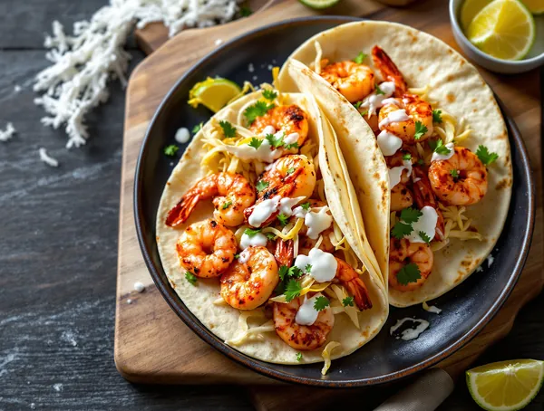 Tacos cu creveți și varză murată