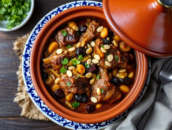 Tagine de miel cu prune și migdale