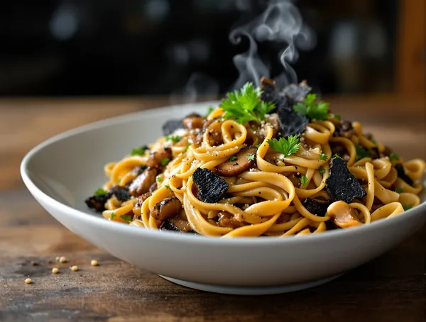Tagliatelle cu ciuperci sălbatice și trufe de vară