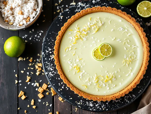 Tartă cu cremă de lime și cocos