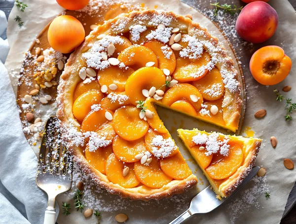 Tartă cu frangipane și caise