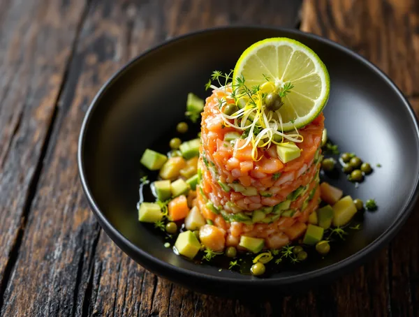 Tartar de somon cu avocado și lime