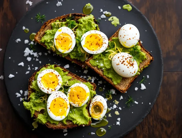 Tartine cu avocado și ouă de prepeliță