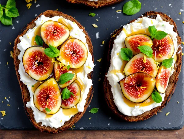 Tartine cu ricotta și smochine proaspete