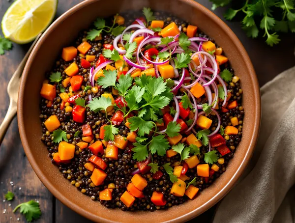 Teff cu legume colorate și coriandru