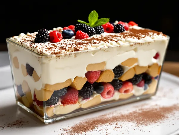 Tiramisu cu fructe de pădure și cognac