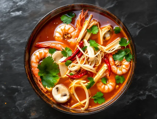 Tom Yum Kung cu Creveți și Lemongrass