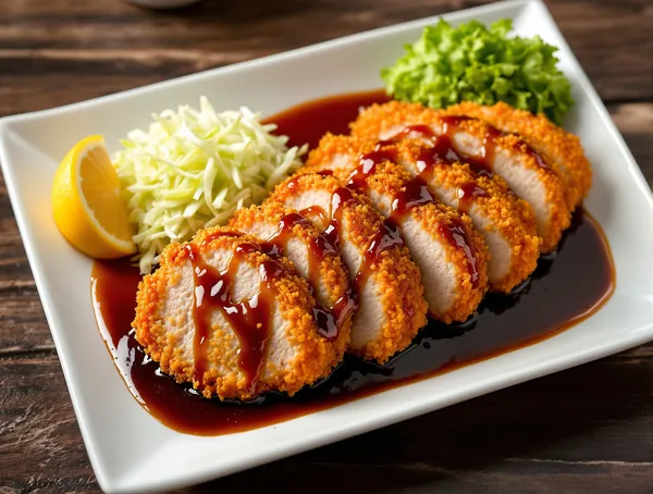 Tonkatsu cu cotlet de porc pane și sos