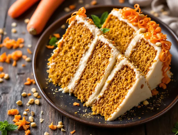 Tort de morcovi de post cu glazură de caju