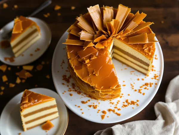 Tort Dobos cu straturi de blat și cremă de caramel