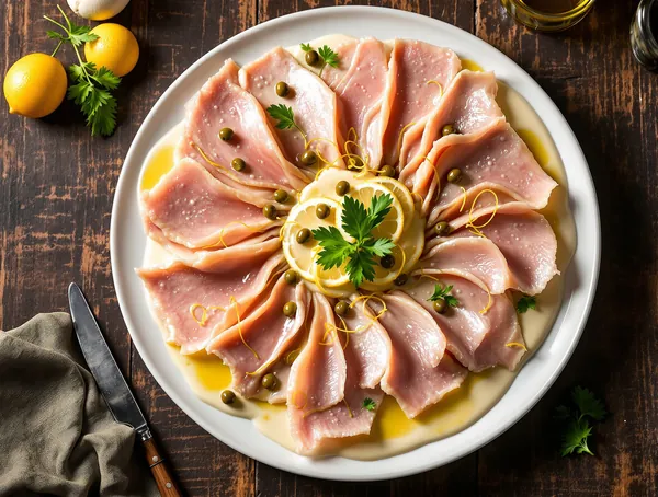 Vitello Tonnato cu Sos de Ton și Capere
