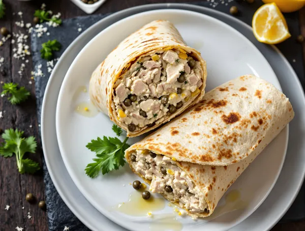 Wrap cu ton, capere și lămâie
