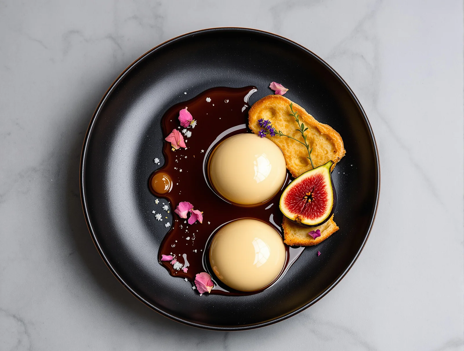 Mousse de foie gras în coulis de smochine și coniac